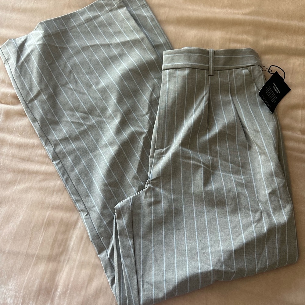 Loft Gray Striped Pants